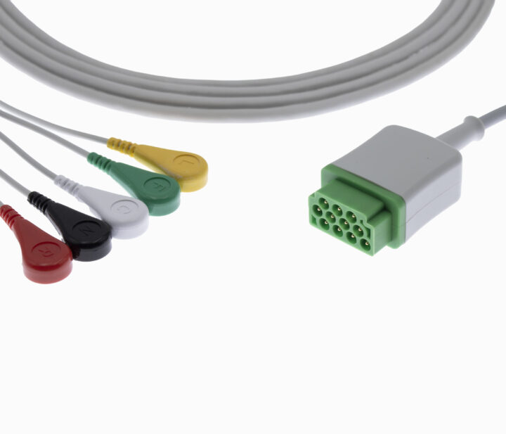 GE 11 pin 5 Lead Snap Type ECG Monitor Cable