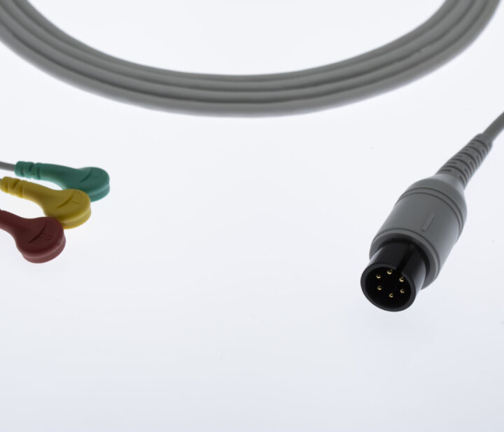 6 PIN 3 Lead Snap Type ECG Monitor Cable