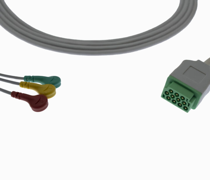 GE 11 pin 3 Lead Snap Type ECG Monitor Cable