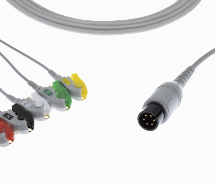 6 PIN 5 Lead Snap Type ECG Monitor Cable