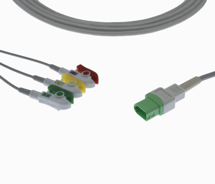 Datascope 12 Pin 3 Lead Clip Type ECG Monitor Cable