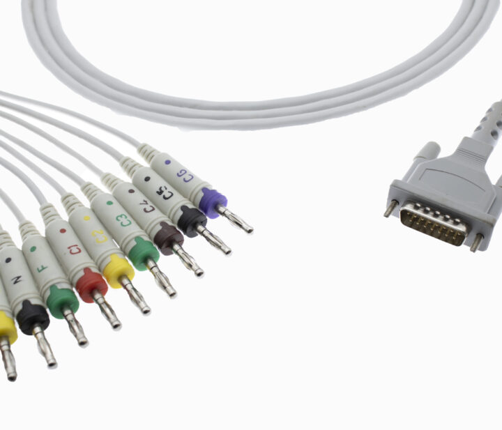 BPL -NK 10 LEAD ECG PATIENT CABLE – 4MM BANANA WITH UNDERCUT GRAY – WIE COMPATIBLE