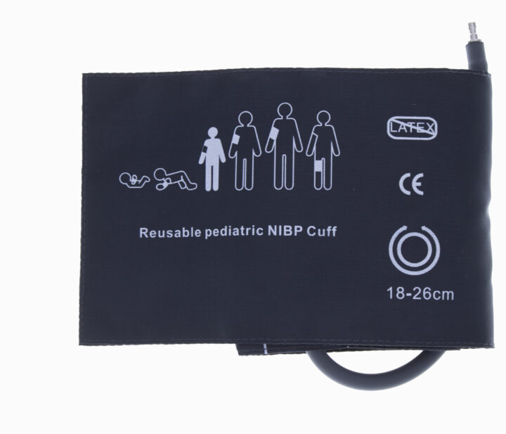 Reusable NIBP Single Hose Cuff Paediatric  18cm to 26 cm Grey