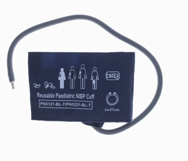 Reusable NIBP Single Hose Cuff Paediatric  14cm to 21 cm Grey