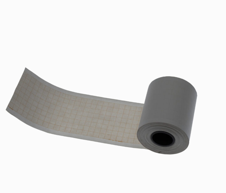 Electro Cardiograph Recording Paper ( Chemical Coated) 108T DIGI 50X20 (Outer Graph)  Size 50mm x 20 Mts. Colour : Red